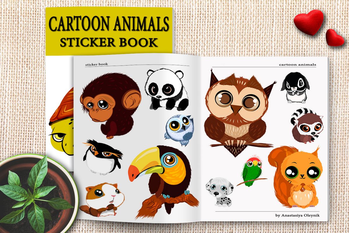 Cute Cartoon Animals With Big Eyes Vector 1200x800 Cute Cartoon Animals With Big Eyes Vector