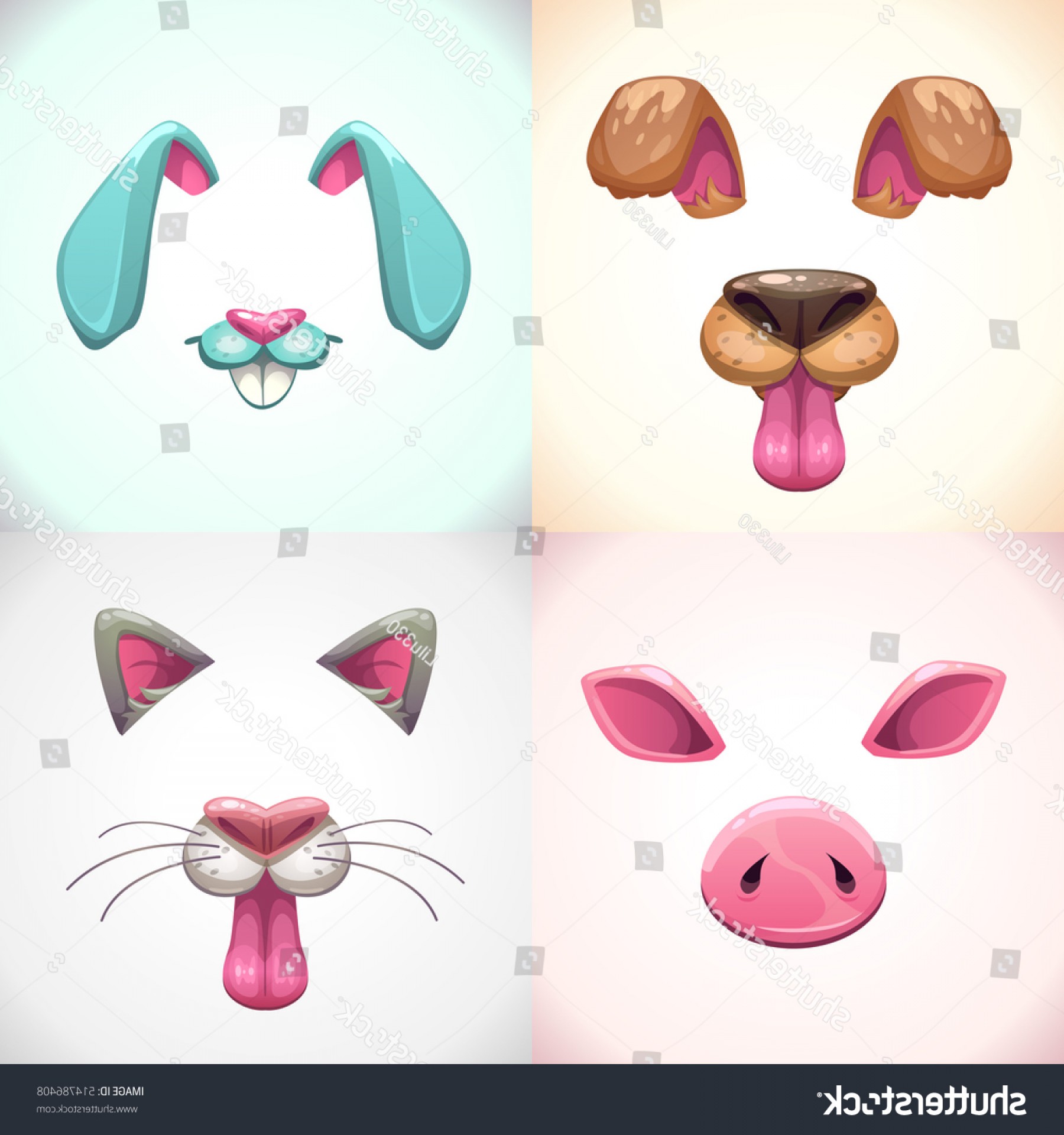 1800x1920 Cartoon Animal Face Items Dog Bunnycat Createmepink