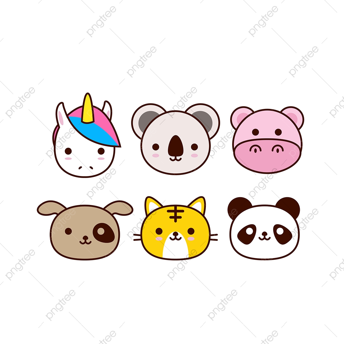 1200x1200 Cute Baby Animal Face Collection, Cute, Animals, Bear Png