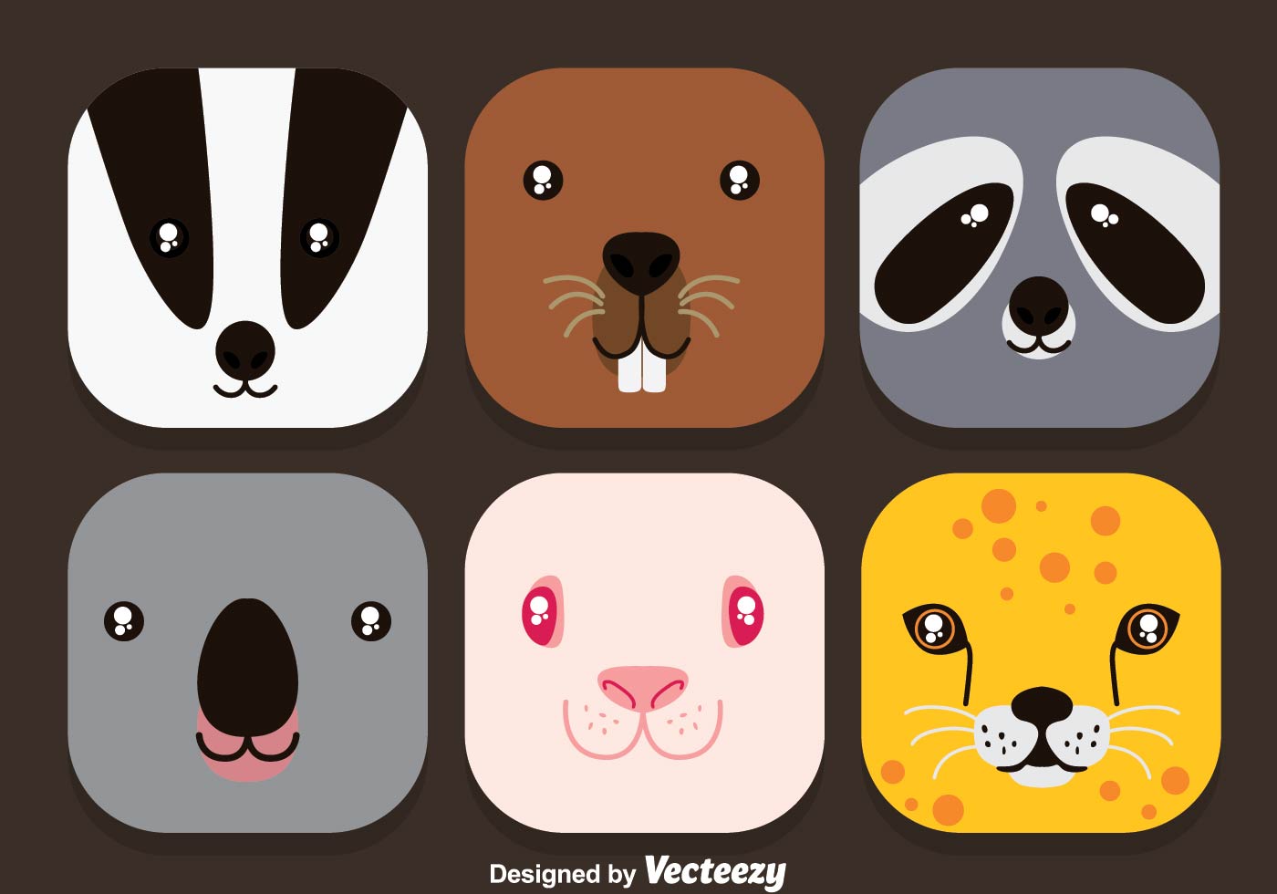 1400x980 Animal Face Free Vector Art
