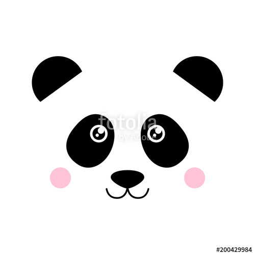 500x500 Cute Panda Bear, Panda Animal Face Vector Graphic Illustration