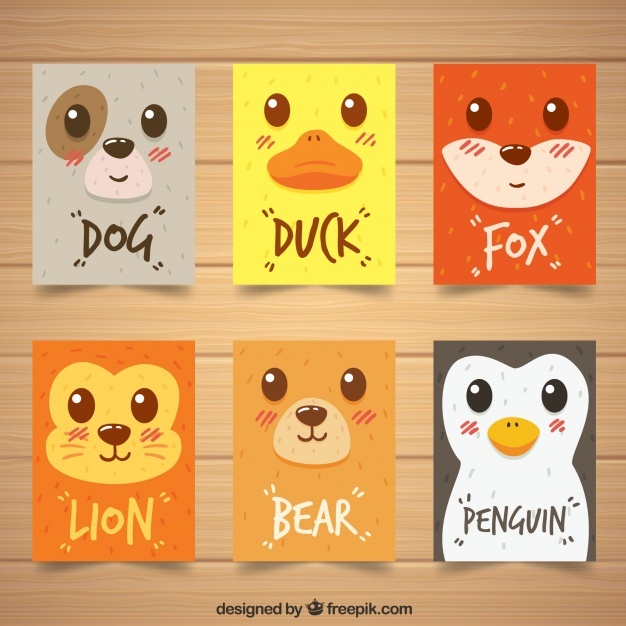 626x626 Modern Pack Of Cards With Animal Faces Vector Free Download