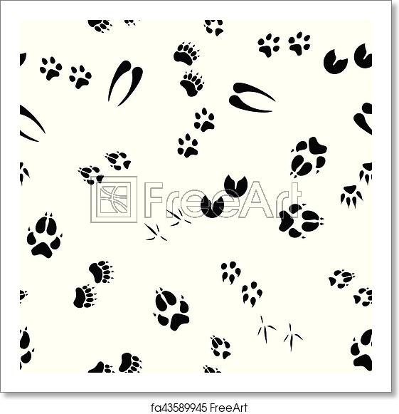 Free Art Print Of Seamless Pattern With Animal Footprints Vector 561x581 Free Art Print Of Seamless Pattern With Animal Footprints Vector
