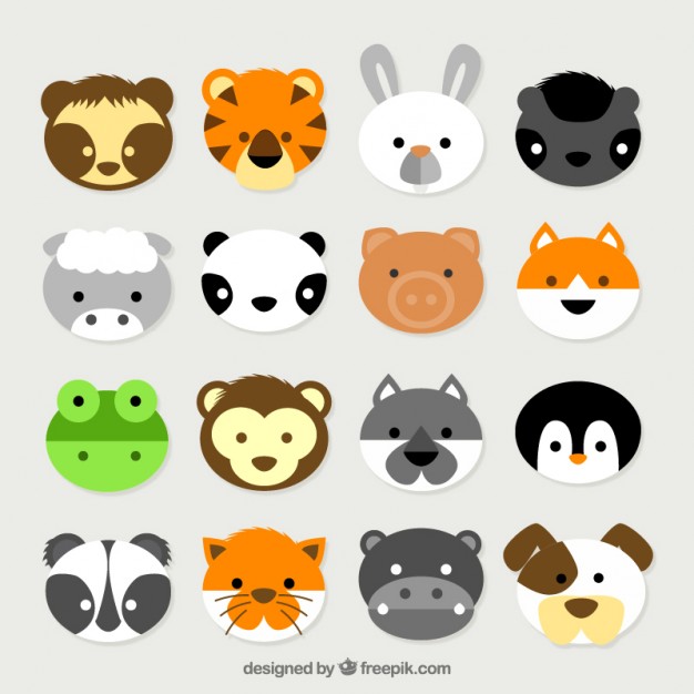 Cute Animal Heads Vector Free Download 626x626 Cute Animal Heads Vector Free Download