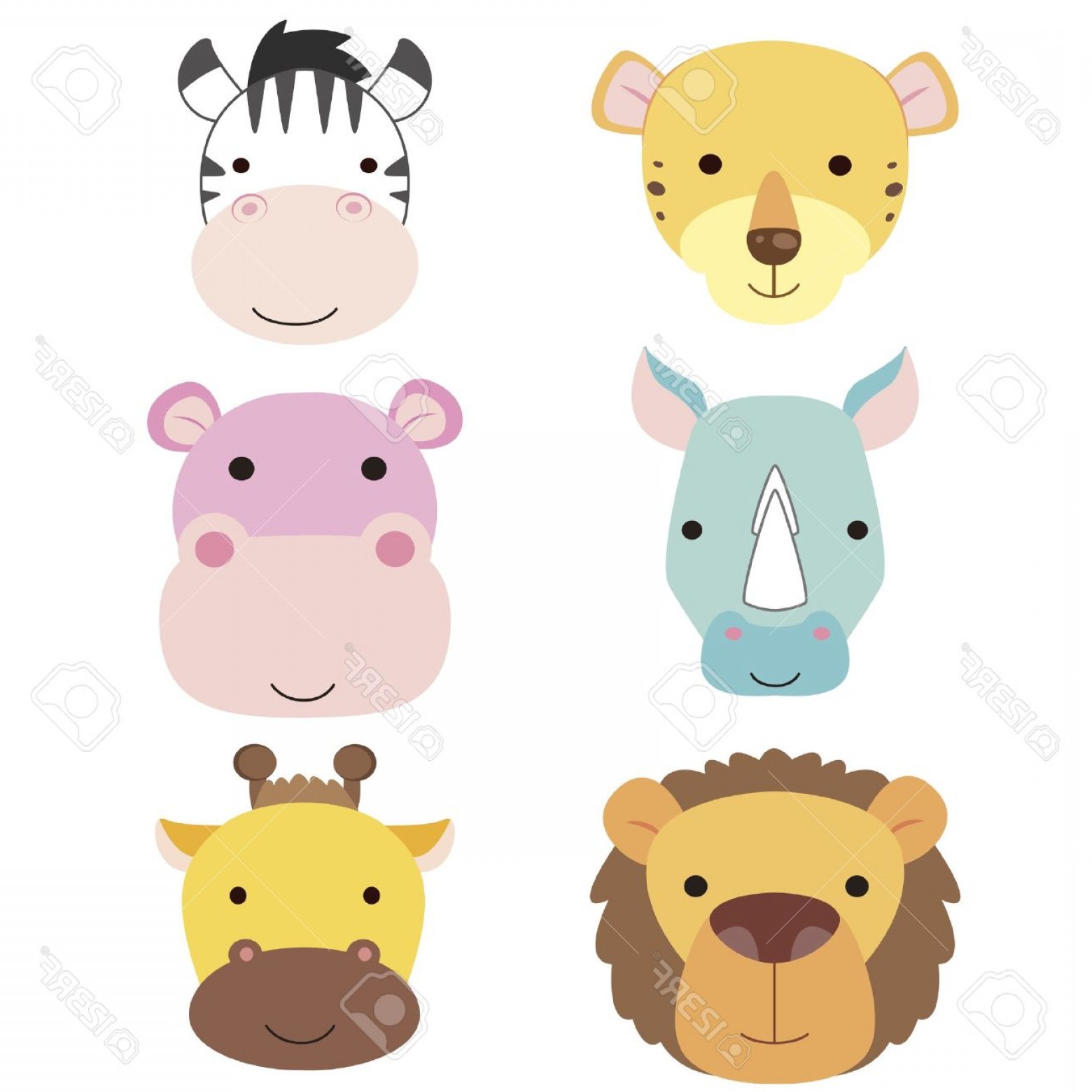 Photosix Cute Cartoon Animal Head Icons Cqrecords 1560x1560 Photosix Cute Cartoon Animal Head Icons Cqrecords