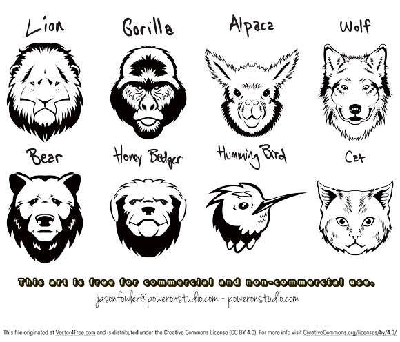 Vector Animal Head Free Vectors Ui Download 580x496 Vector Animal Head Free Vectors Ui Download