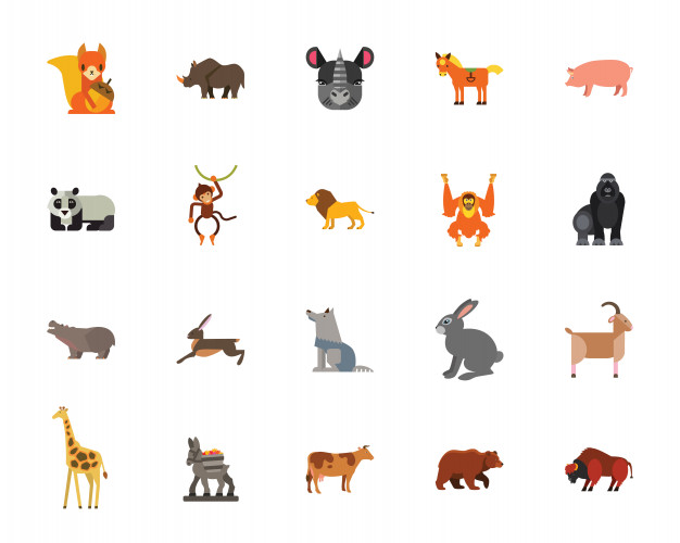 626x500 Animals Icon Set Vector Free Download