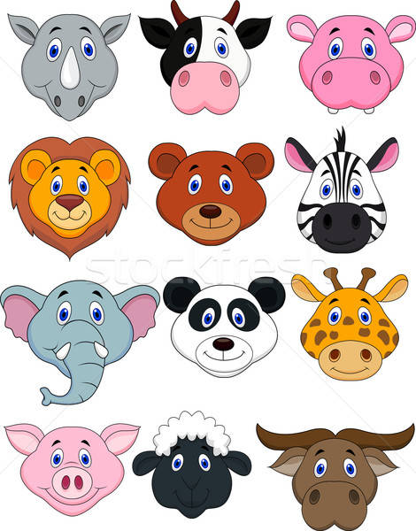 470x600 Cartoon Animal Head Icon Vector Illustration Teguh Mujiono