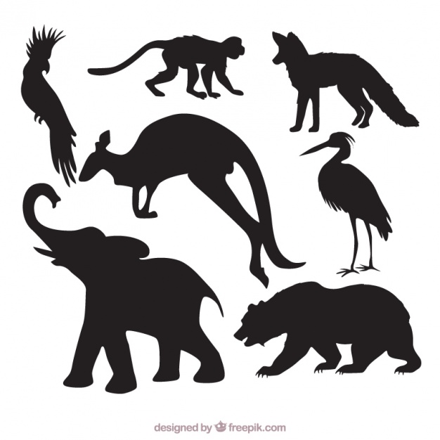 626x626 Pack Of Wild Animal Silhouettes Vector Free Download