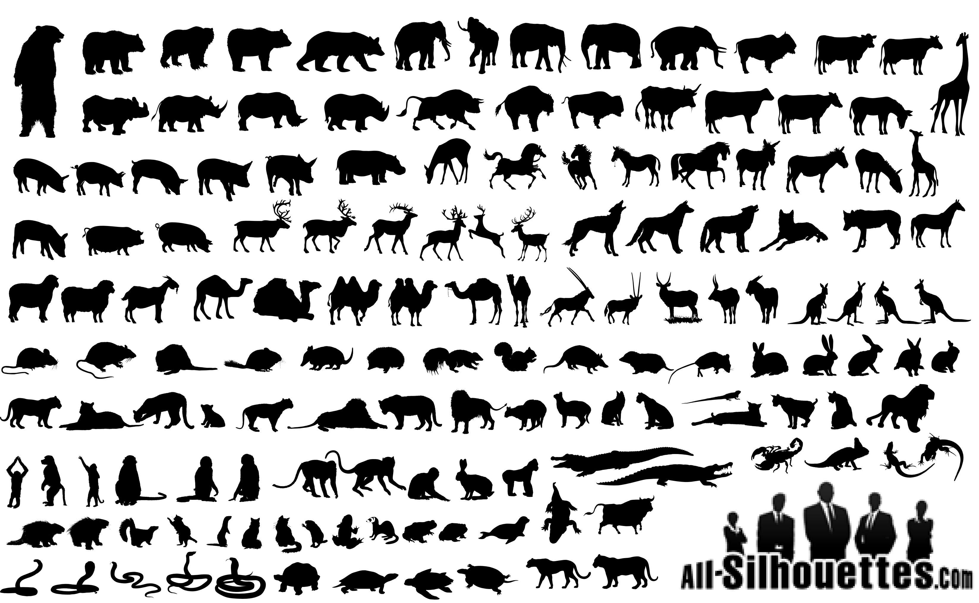 3294x2028 Animals Silhouettes Vector Free Download, Logo Icons, Brand