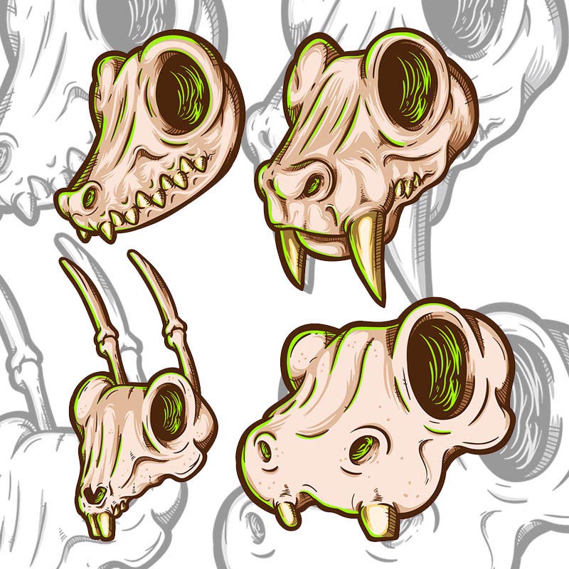 800x800 Animal Skull Pack Vector Graphics Tshirt Factory