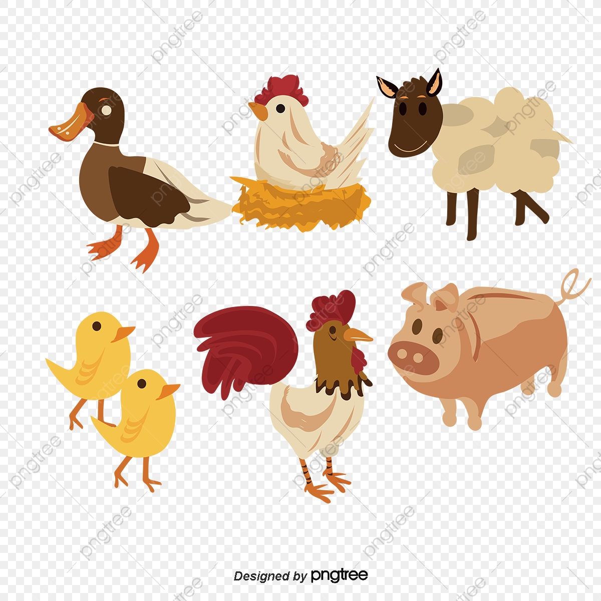 1200x1200 Cute Farm Animal Vector Material, Farm Vector, Animal Vector, Farm