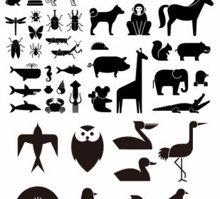 309x280 Vector Various Of Silhouette Animal Elements Silhouettes Vector