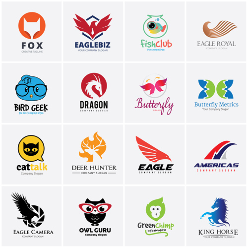 500x500 Colored Animal Logos Vector Material Free Download