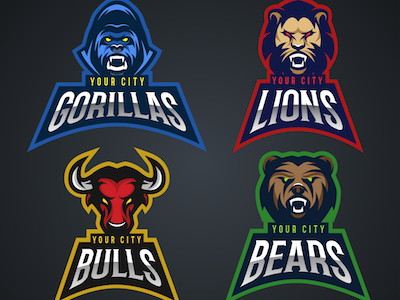 400x300 Free Agressive Animals Sports Logo Vectors