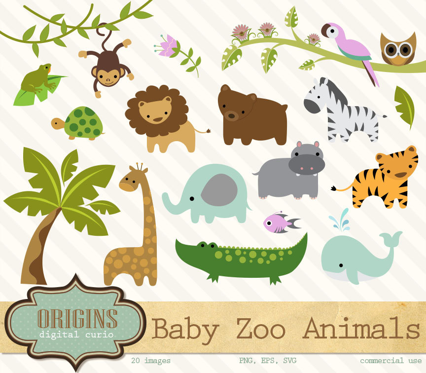 864x756 Baby Zoo Animals Clipart