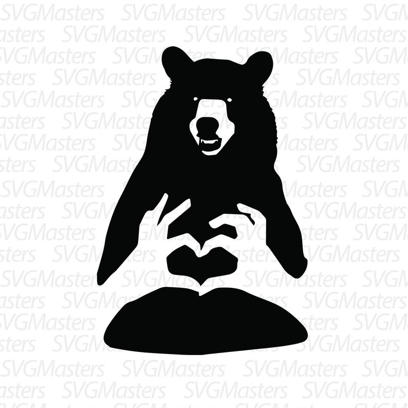 794x794 Bear Love Funny Animal Vector Digital Clipart For Etsy