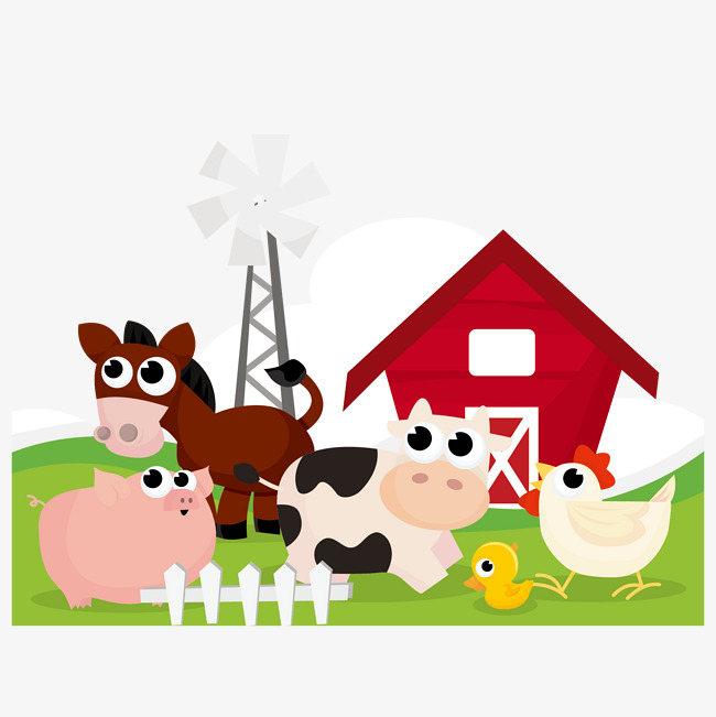 650x651 Farm Animals Vector Material, Farm Vecto