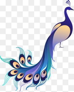 260x324 Vector Gradient Blue Peacock, Peacock Clipart, Cartoon Animals