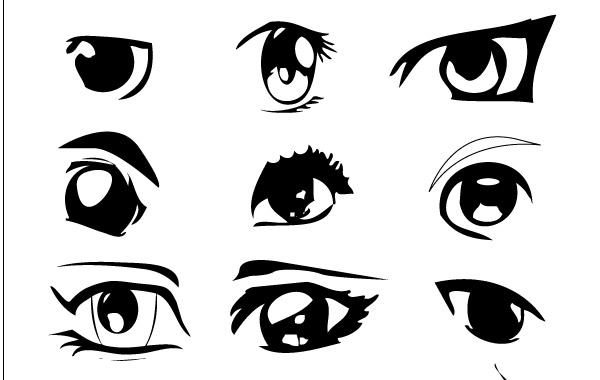 600x380 Anime Eyes Vector Free Download