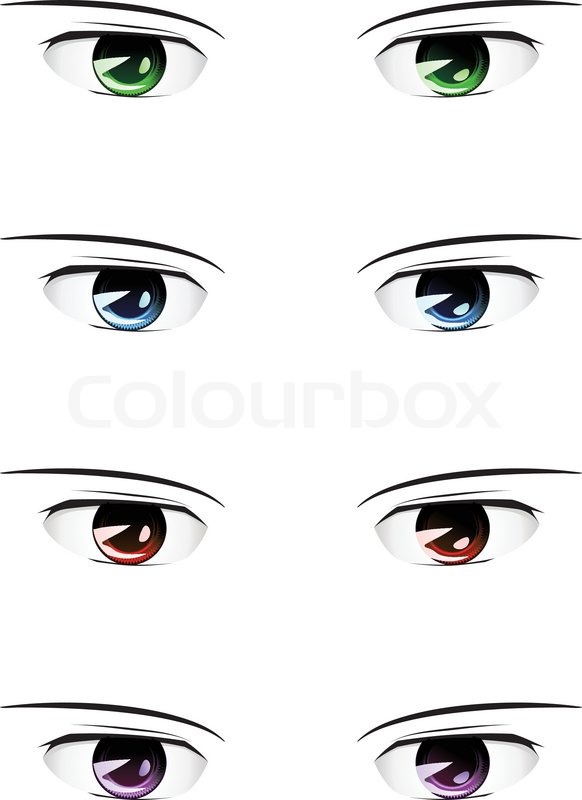 582x800 Anime Male Eyes Stock Vector Colourbox