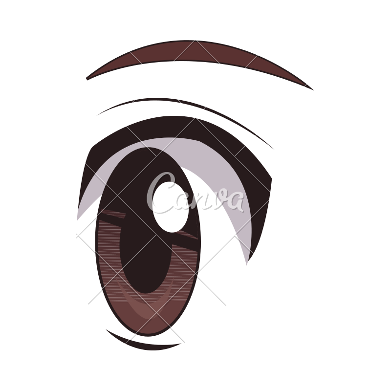 800x800 Anime Eyes Vector Illustration