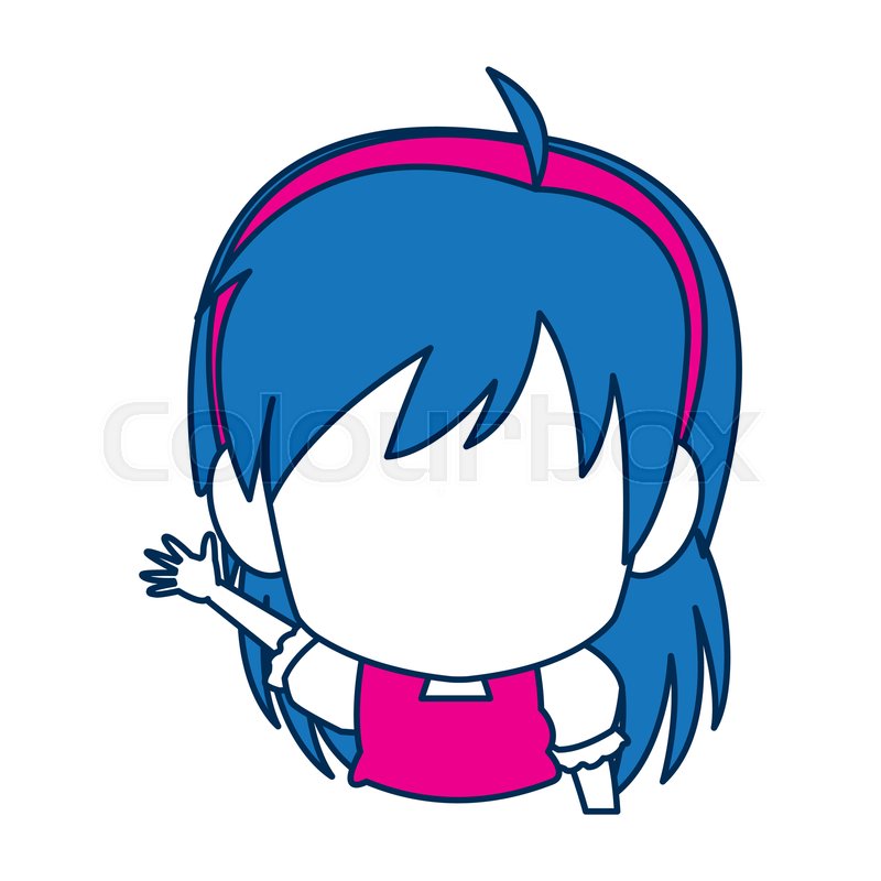 Chibi Anime Girl Face Blue Hair Vector Stock Vector Colourbox 800x800 Chibi Anime Girl Face Blue Hair Vector Stock Vector Colourbox