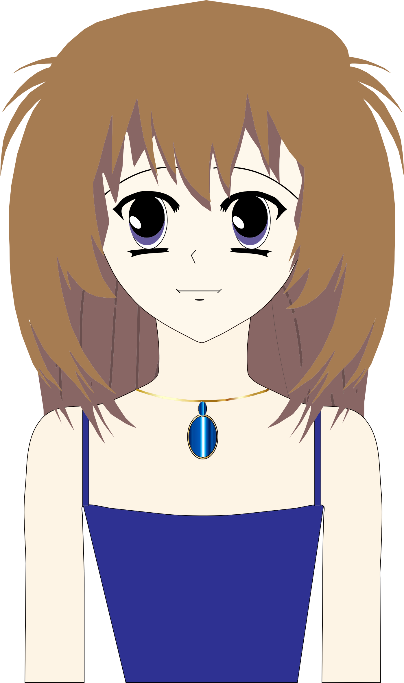 Teenage Anime Girl Vector Clipart Image 1397x2361 Teenage Anime Girl Vector Clipart Image