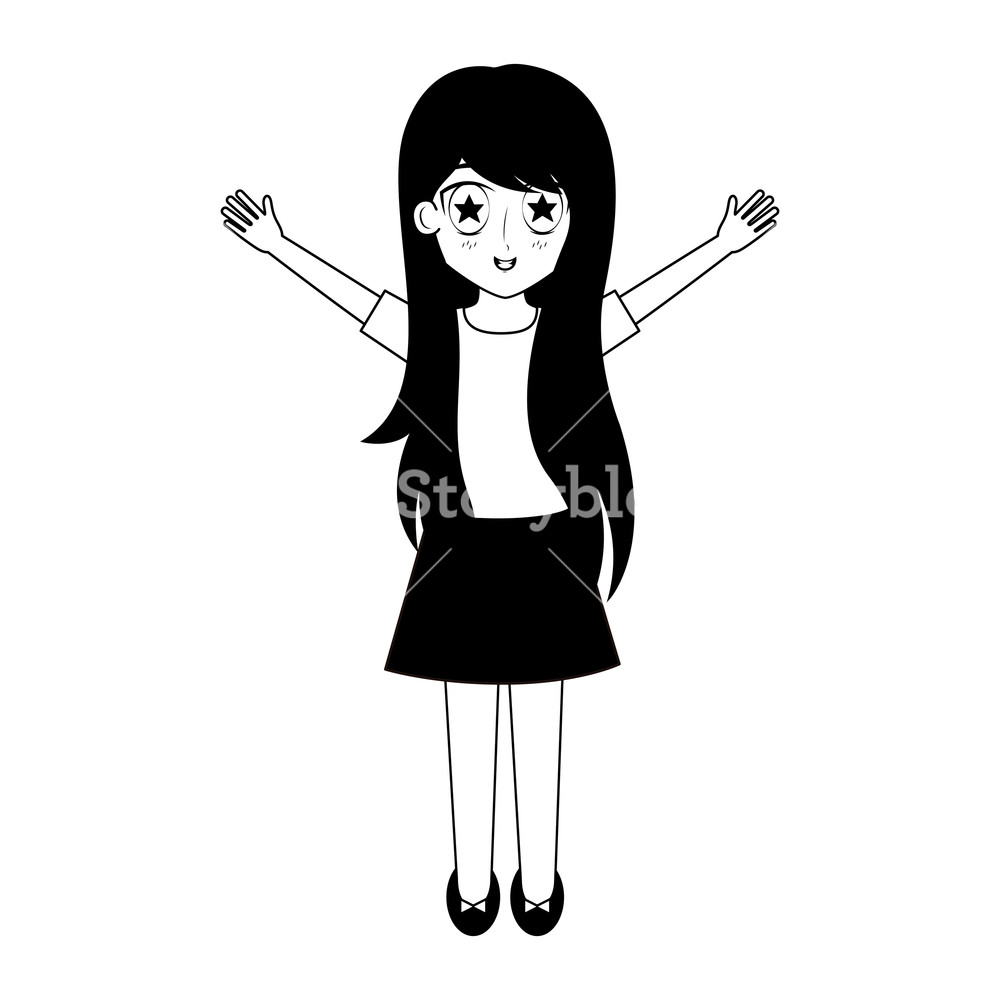 Cute Anime Girl Manga Comic Vector Illustration Royalty Free Stock 1000x1000 Cute Anime Girl Manga Comic Vector Illustration Royalty Free Stock