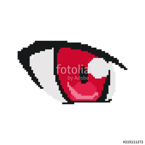 500x500 Vector Pixel Art Anime Eye Cartoon Stock Image And Royalty Free