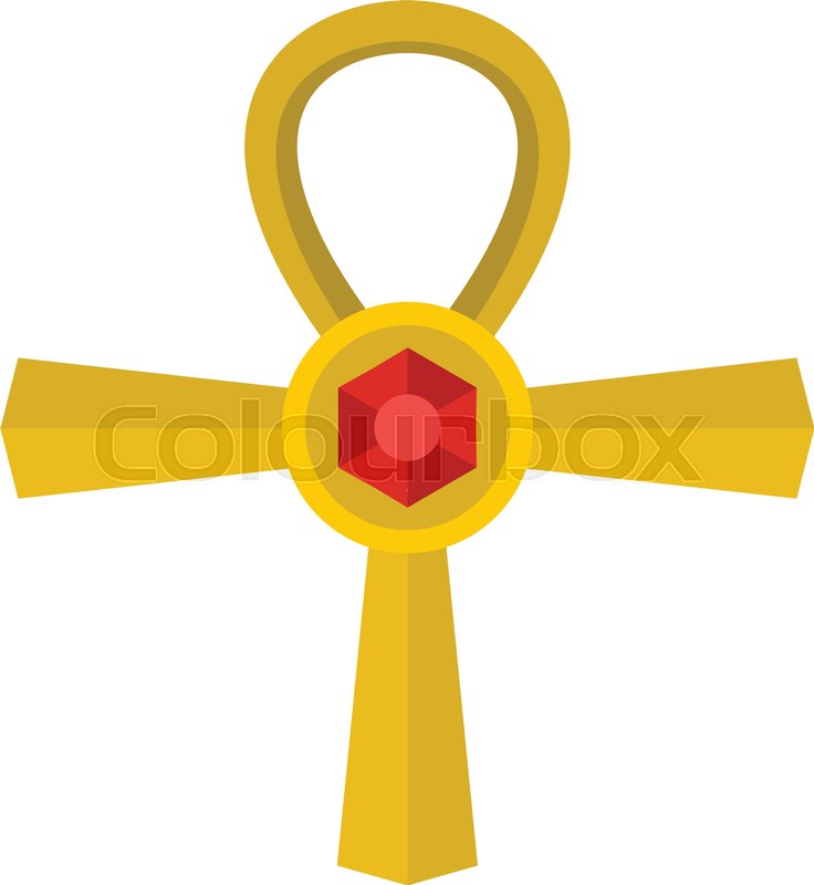 736x800 Golden Ankh Symbol Icon Flat Isolated Stock Vector Colourbox