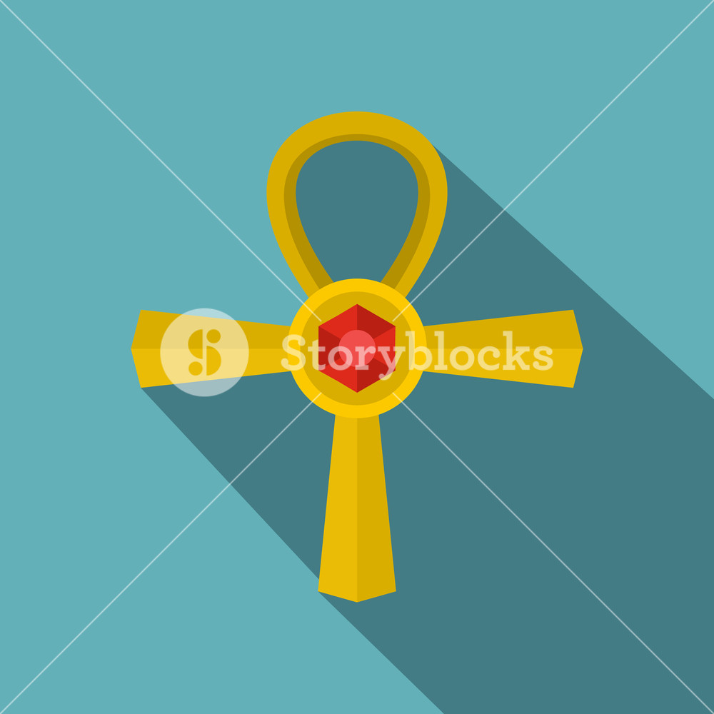 1000x1000 Golden Ankh Symbol Icon Flat Illustration Of Golden Ankh Symbol