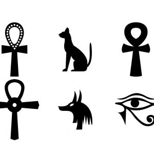 300x300 Photostock Vector Ankh Painted In Black Chalk On A Black