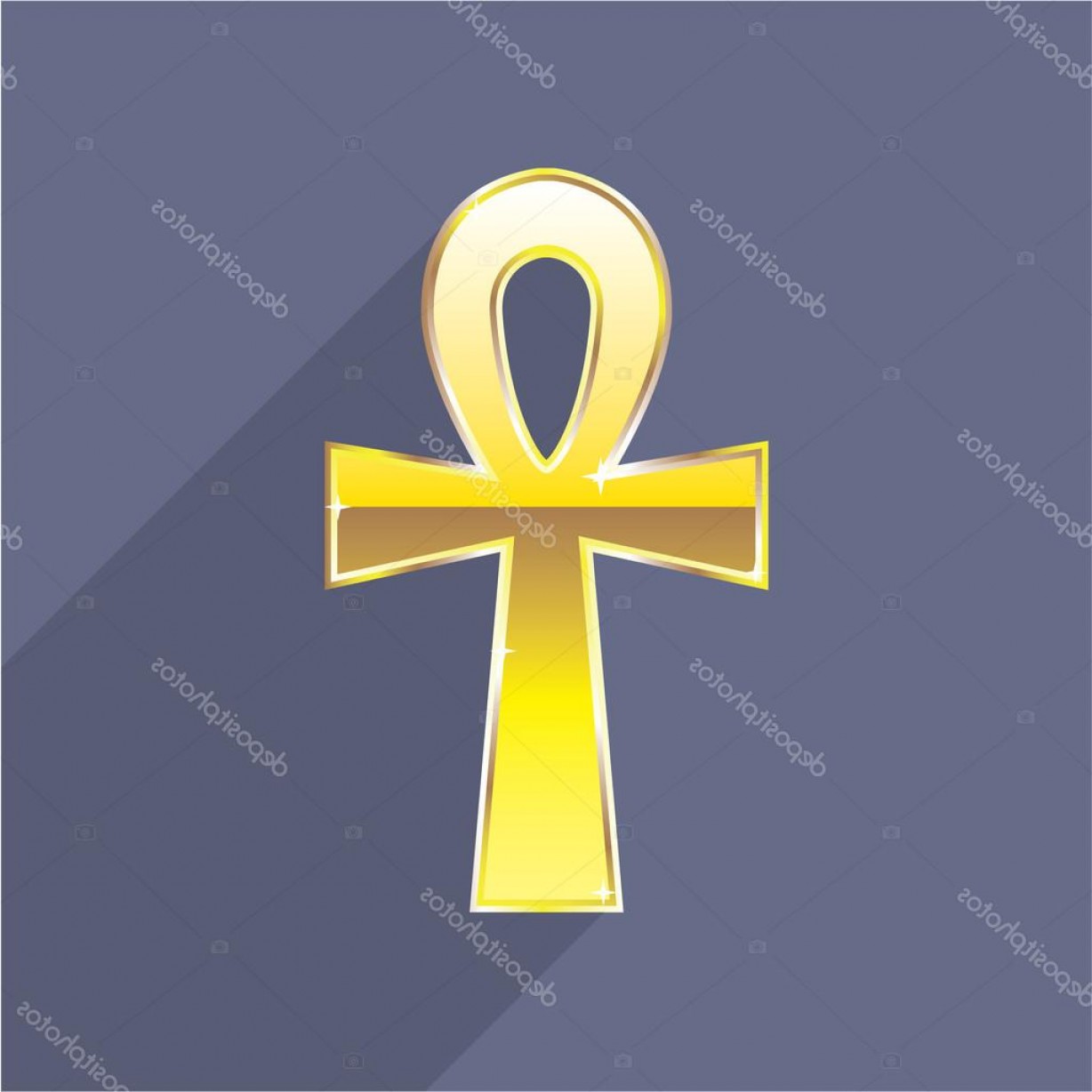 1228x1228 Stock Illustration Ankh Egyptian Cross Golden Vector Newwaysys