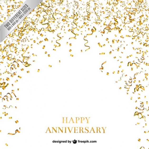 626x626 Confetti And Serpentine Anniversary Background Vector Free Download