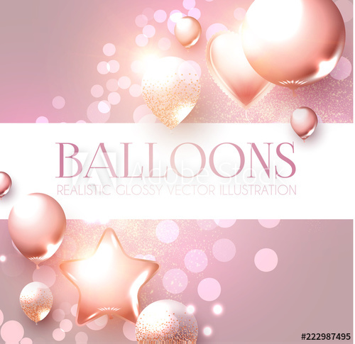 500x485 Elegant Pink Flying Balloons With Bokeh Effect Wedding, Birthday