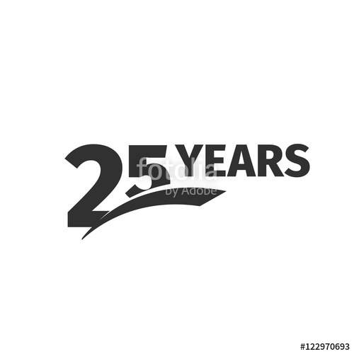 500x500 Isolated Abstract Black Anniversary Logo On White Background