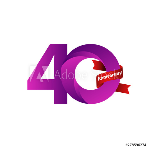 500x500 Years Anniversary Celebration Purple Ribbon Vector Template