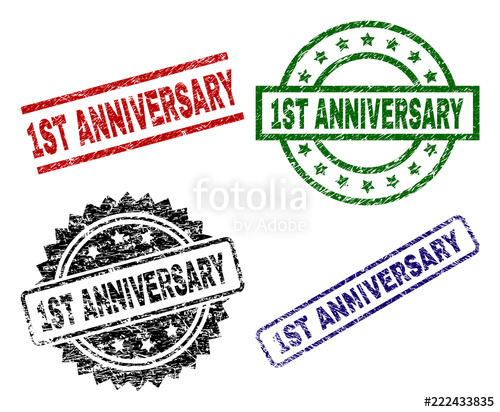500x412 Anniversary Seal Prints With Distress Texture Black, Green