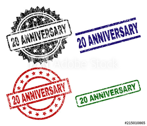 500x429 Anniversary Seal Stamps With Corroded Texture Black, Green,red
