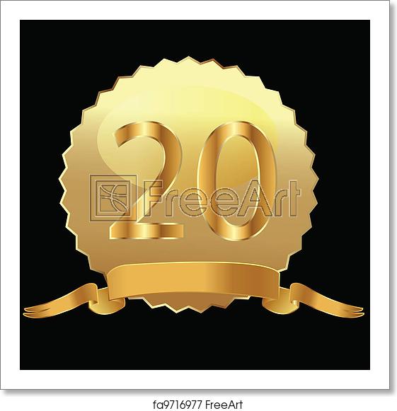561x581 Free Art Print Of Anniversary In Gold Seal Anniversary