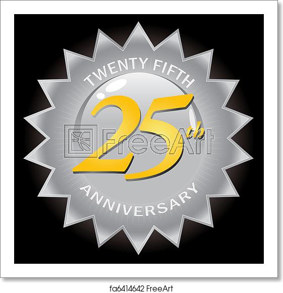 561x581 Free Art Print Of Silver Anniversary Seal Badge A Silver