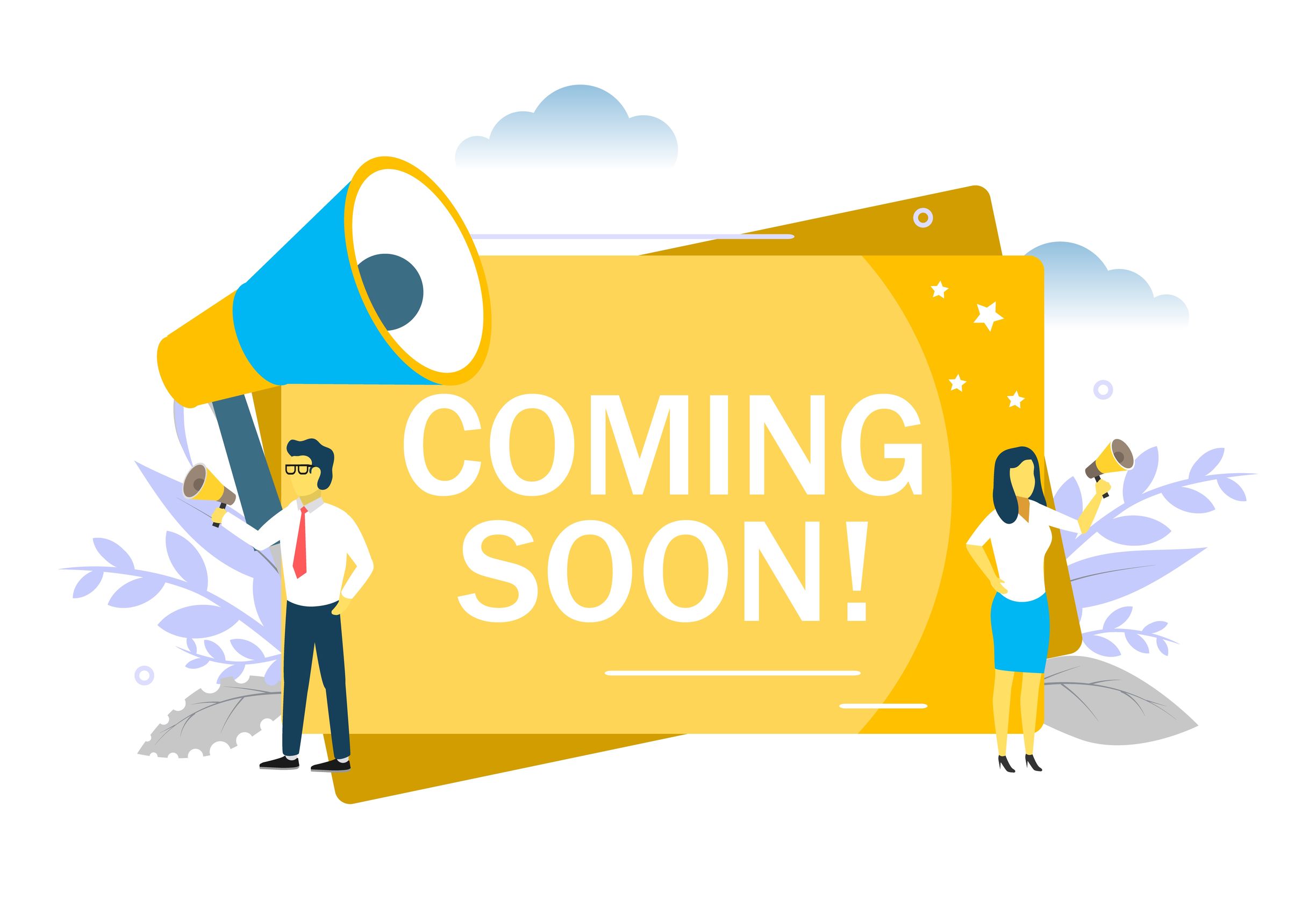 2448x1713 Coming Soon Announcement, Vector Flat Style Design Illustration