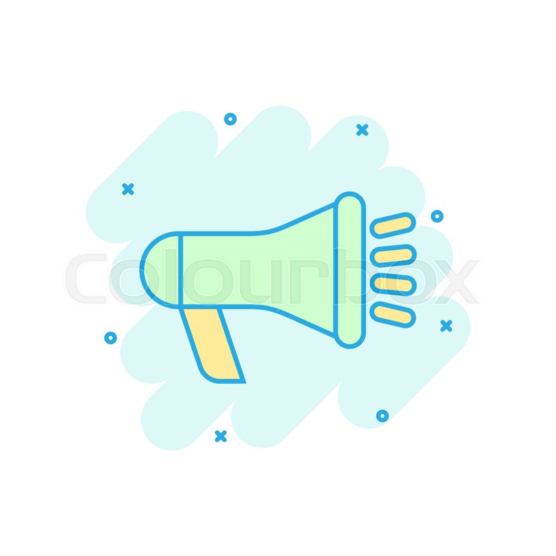 800x800 Megaphone Speaker Icon In Comic Style Stock Vector Colourbox