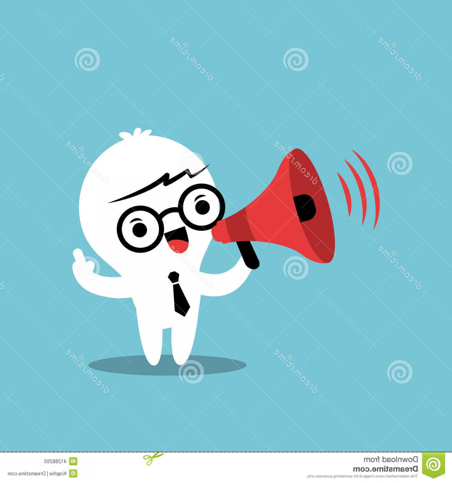 1560x1668 Stock Illustration Business Cartoon Character Megaphone Make