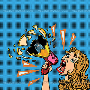 300x300 Woman With Megaphone Advertising Announcement