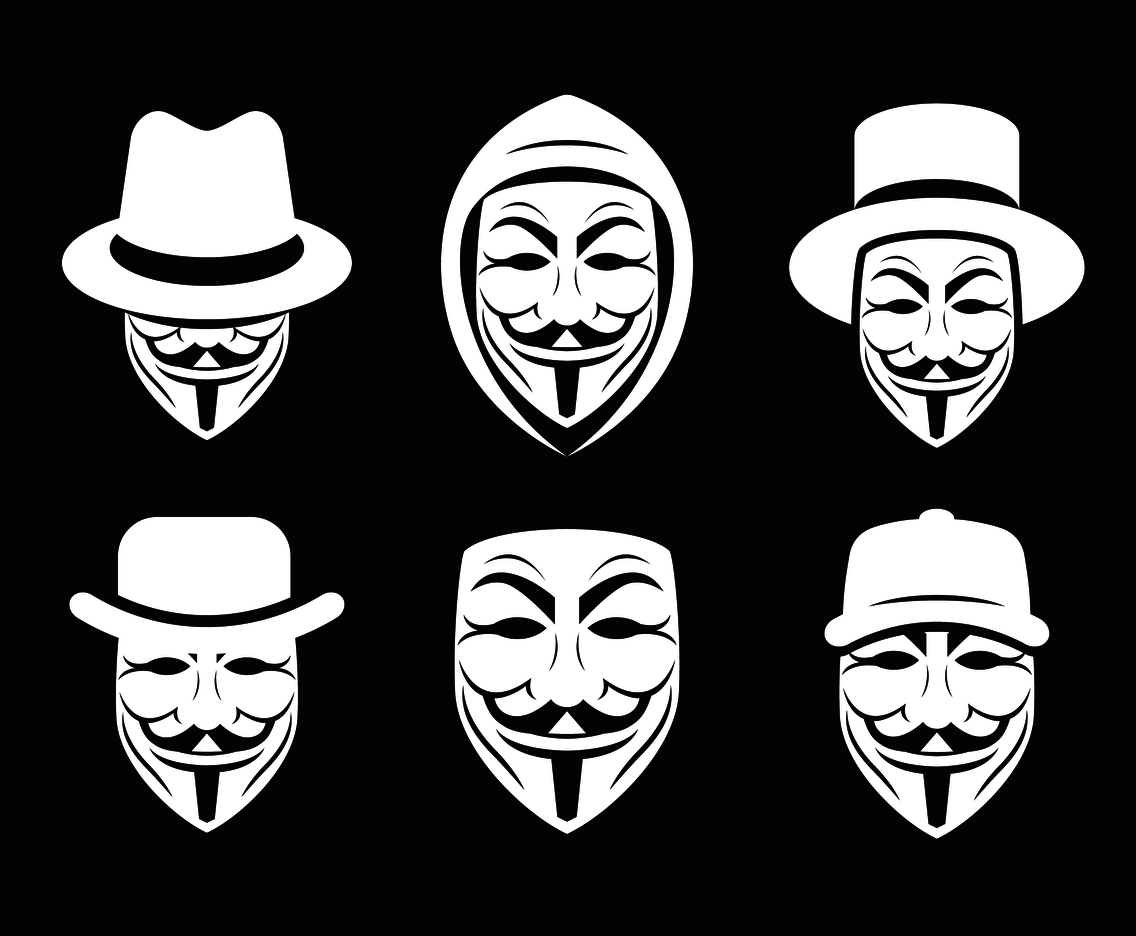 1136x936 Anonymous Mask With Hat Vector Vector Art Graphics