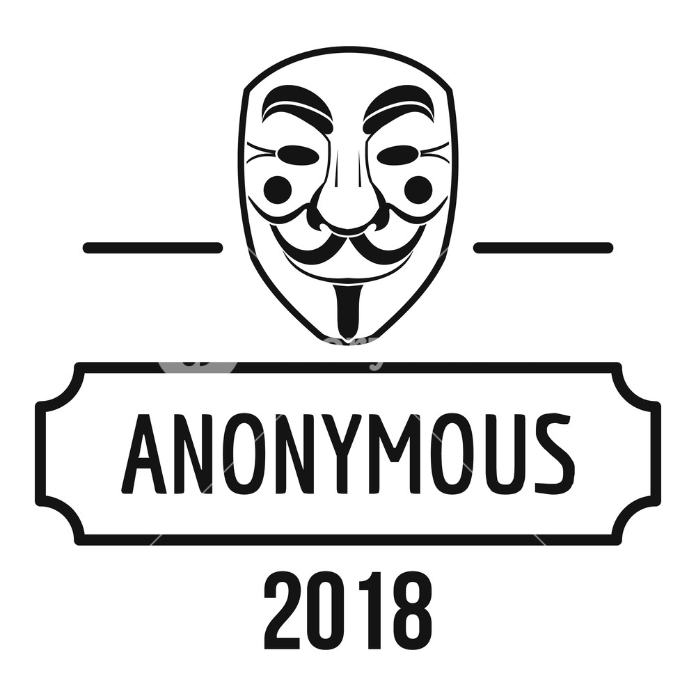 1000x1000 Anonymous Logo Simple Illustration Of Anonymous Vector Logo