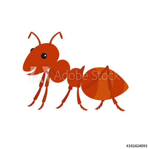 Cute Ant Cartoon Vector Illustration 500x500 Cute Ant Cartoon Vector Illustration