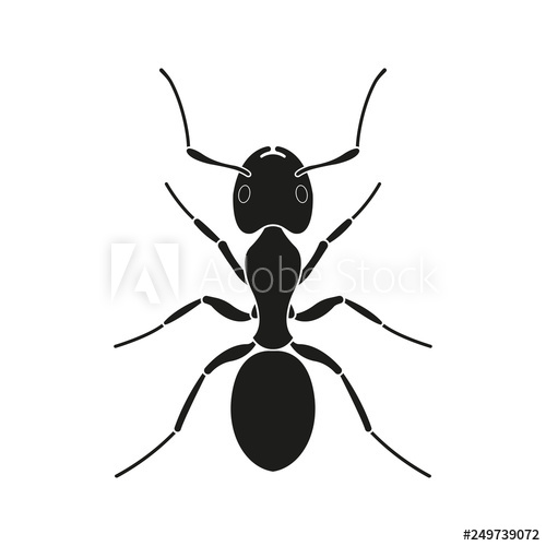 500x500 Ant Icon Black Silhouette Of An Ant Insect Logo Vector